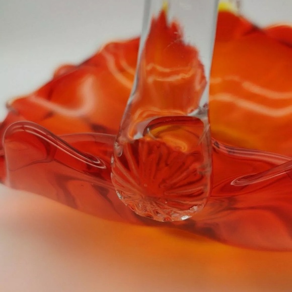 Murano Glass Amberina Basket - Picture 4 of 6